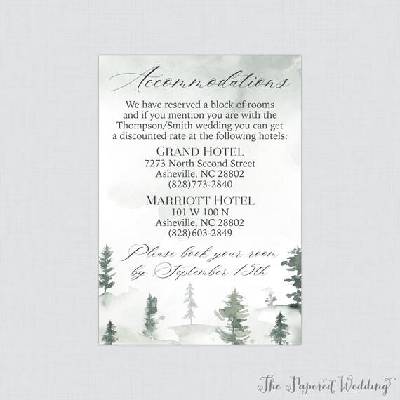 Accommodation Information Insert Fall Trees