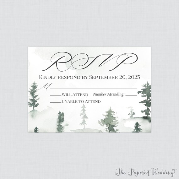 Fall Forest Wedding Reply Cards