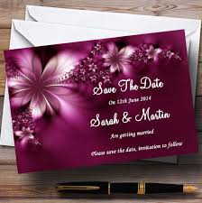 Plum Wedding Save the Date Postcard