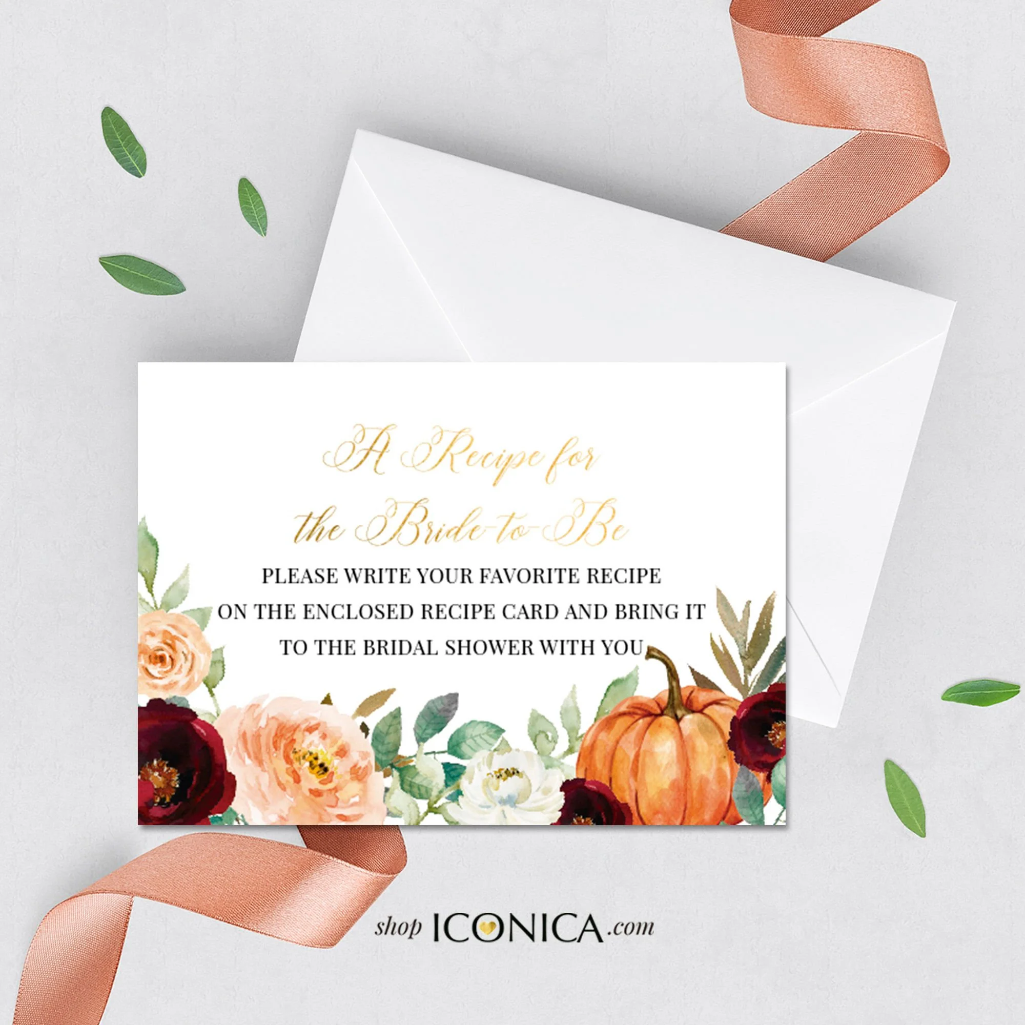 Fall Wedding Invitation Details Insert