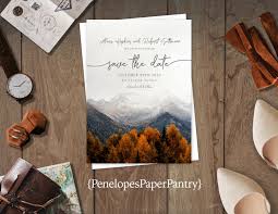 Wedding Save the Date Fall Tree Silhouettes